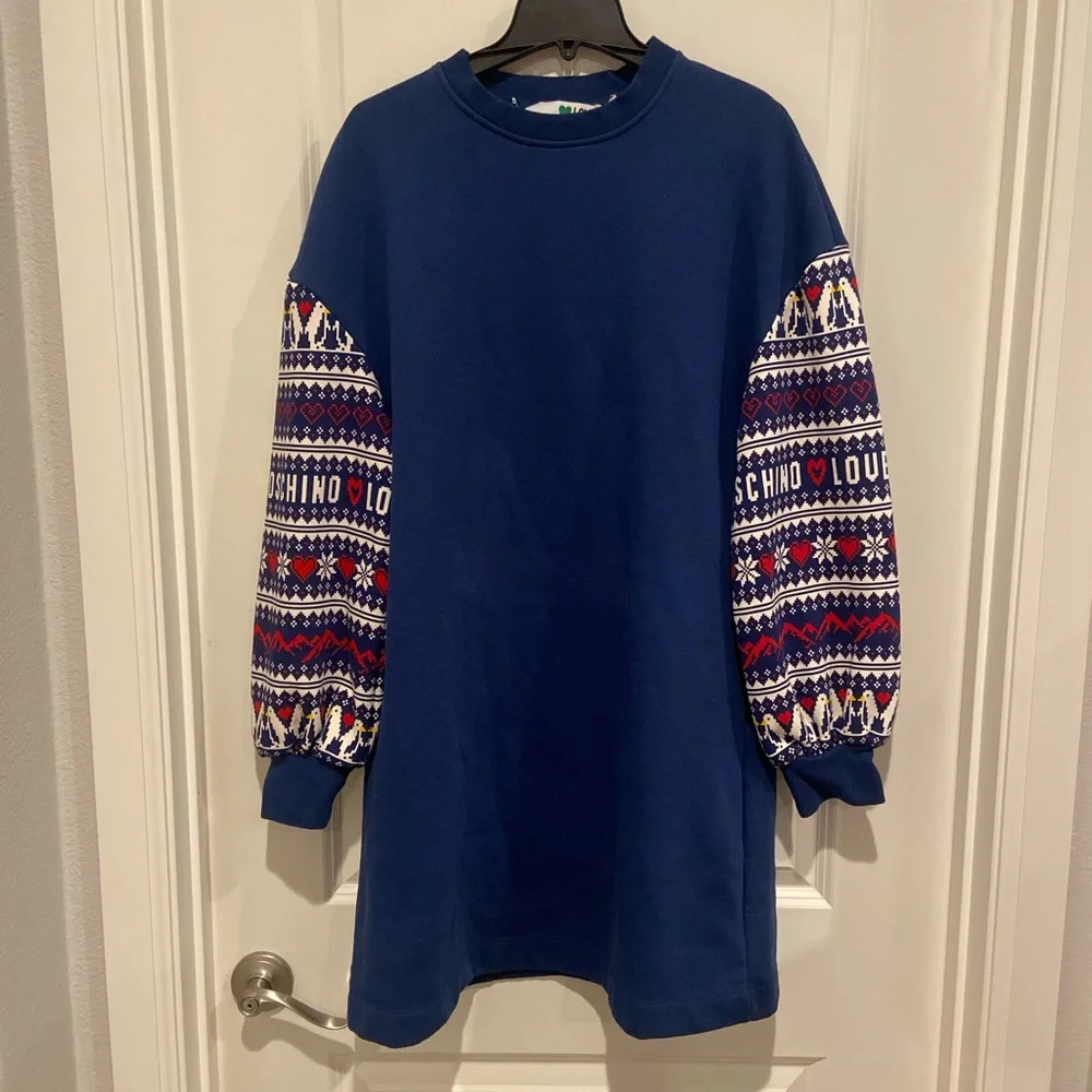 New Moschino logo fair aisle sweater dress - Picture 3 of 11